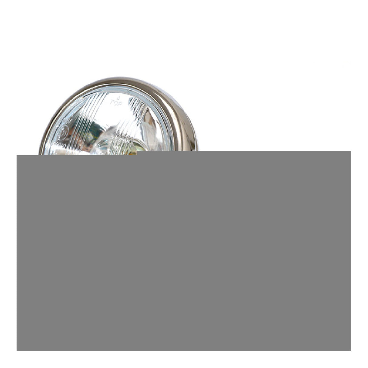 Luz delantera de motocicleta cromada de 127 mm con bombilla S2 35/35 W, luz de posición