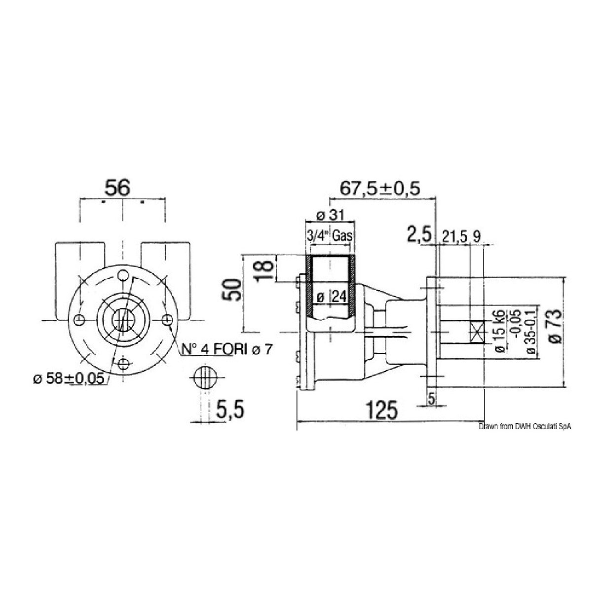 Bomba con brida Nauco FPR 043