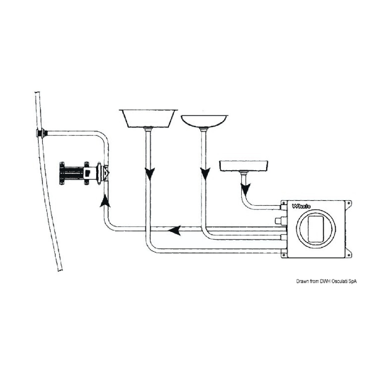 Whale Pozzetto di raccolta acque grigie con sensore IC integrato