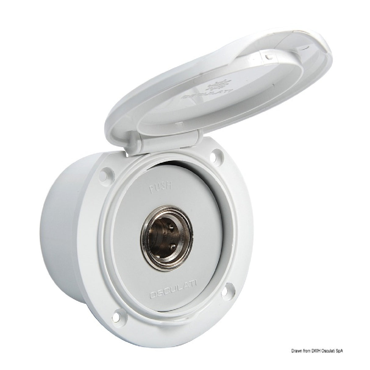 Entrada de agua para lavaparabrisas Osculati Classic Evo, color blanco, 16.441.55