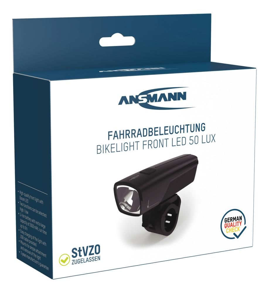 Ansmann Luce a led anteriore ricaricabile per bici