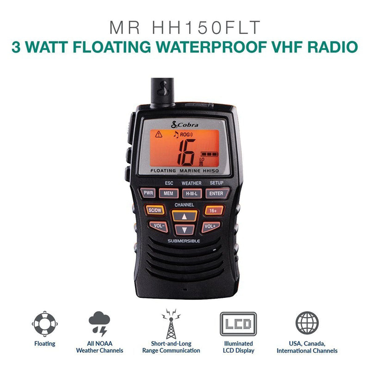 VHF portátil Cobra Marine HH150FLTE