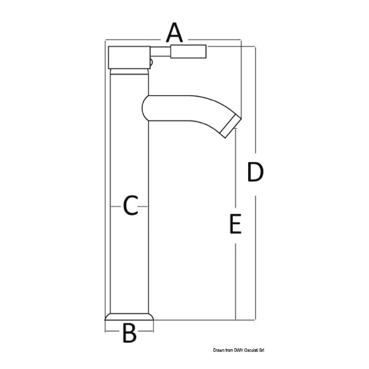 Osculati Miscelatore ceramico Diana per lavelli bagno colonna alta 17.009.00