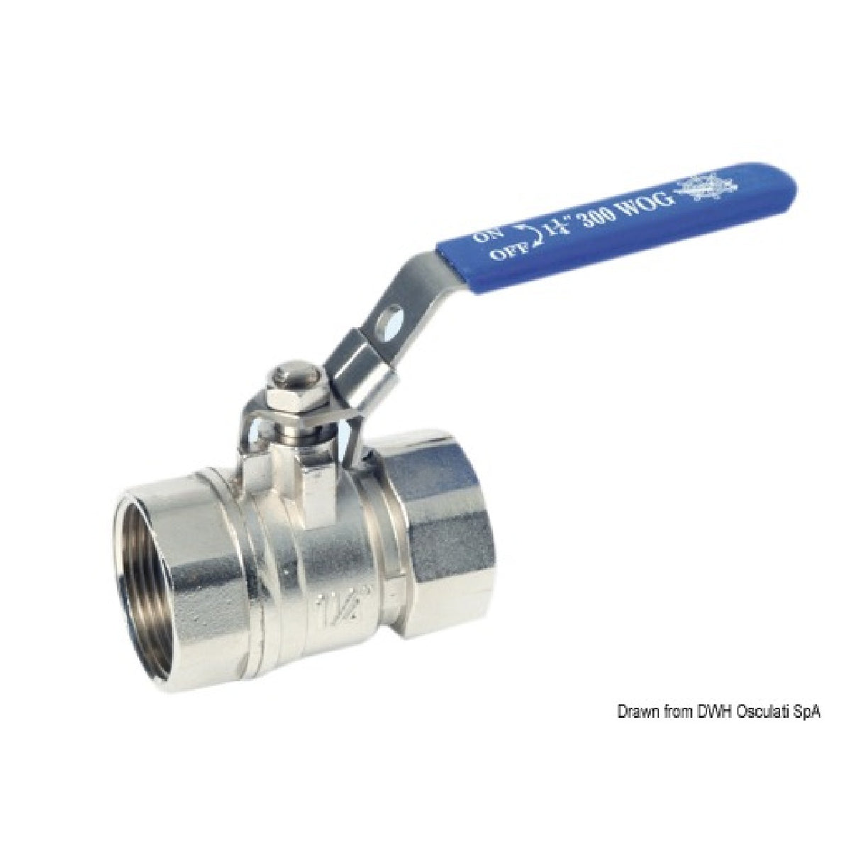 Osculati Saracinesca a sfera in ottone nichelato PN25 a passaggio totale 17.228.55