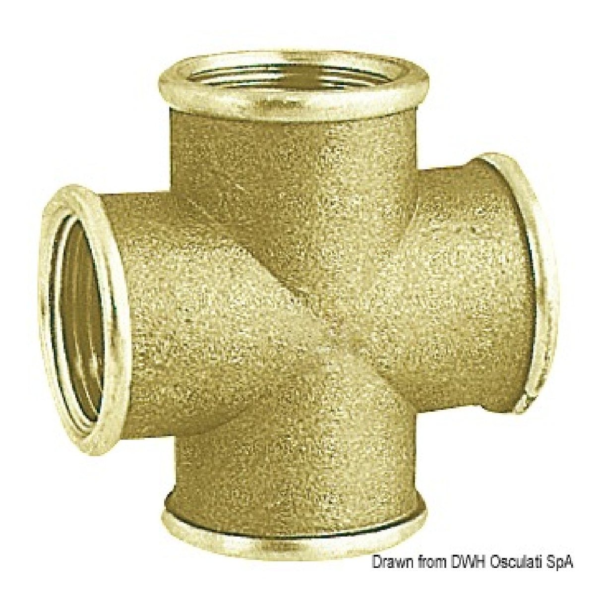 Osculati Raccordo a croce in ottone tutto femmina 17.231.00