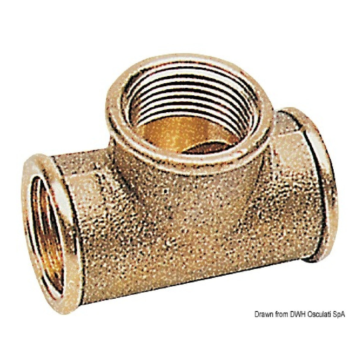 Osculati Raccordo a T 1 pollice x 3/4 x 1 pollice 17.317.23
