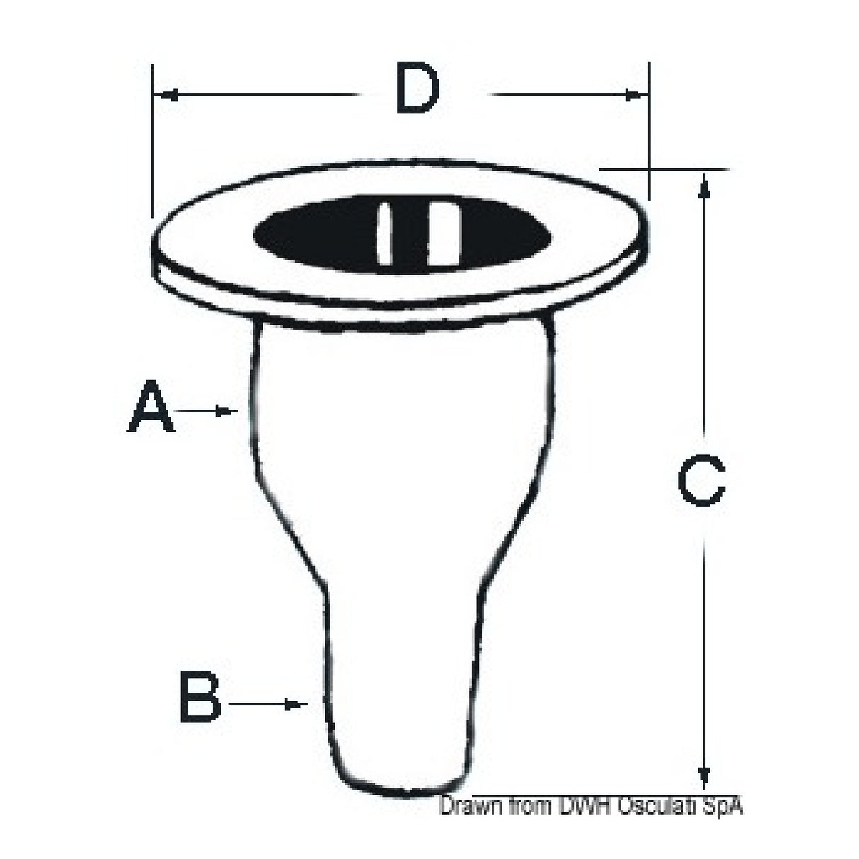 Osculati Scarico a mare in plastica bianca dritto 17.322.01