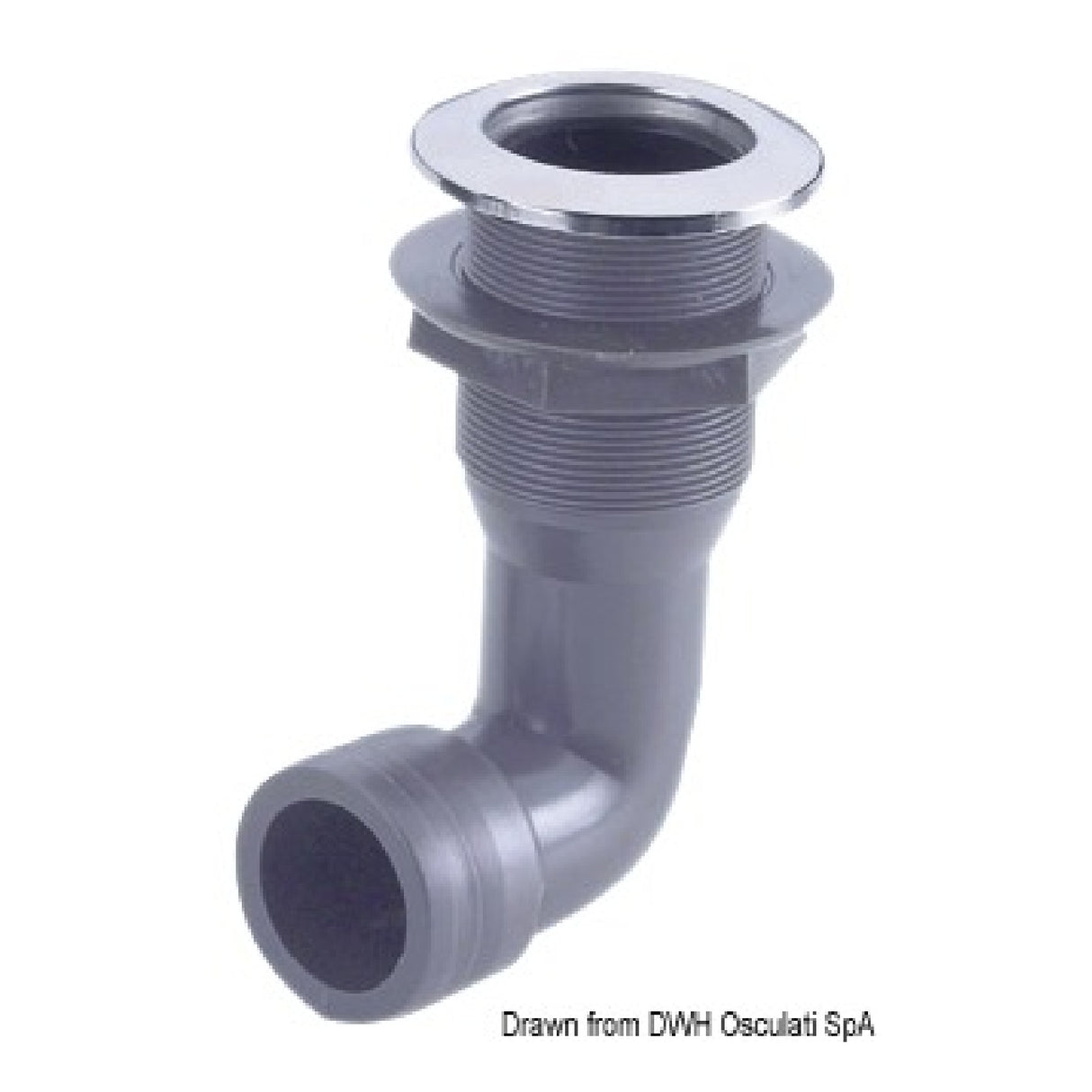 Desagüe de plástico blanco Osculati 90° - 1/2 pulgada 17.322.52