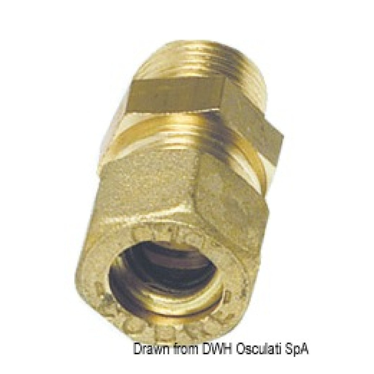 Osculati Gerade Messing-Klemmverschraubung für Kupferrohre mit Bicone-Dichtung, Messing 17.408.01