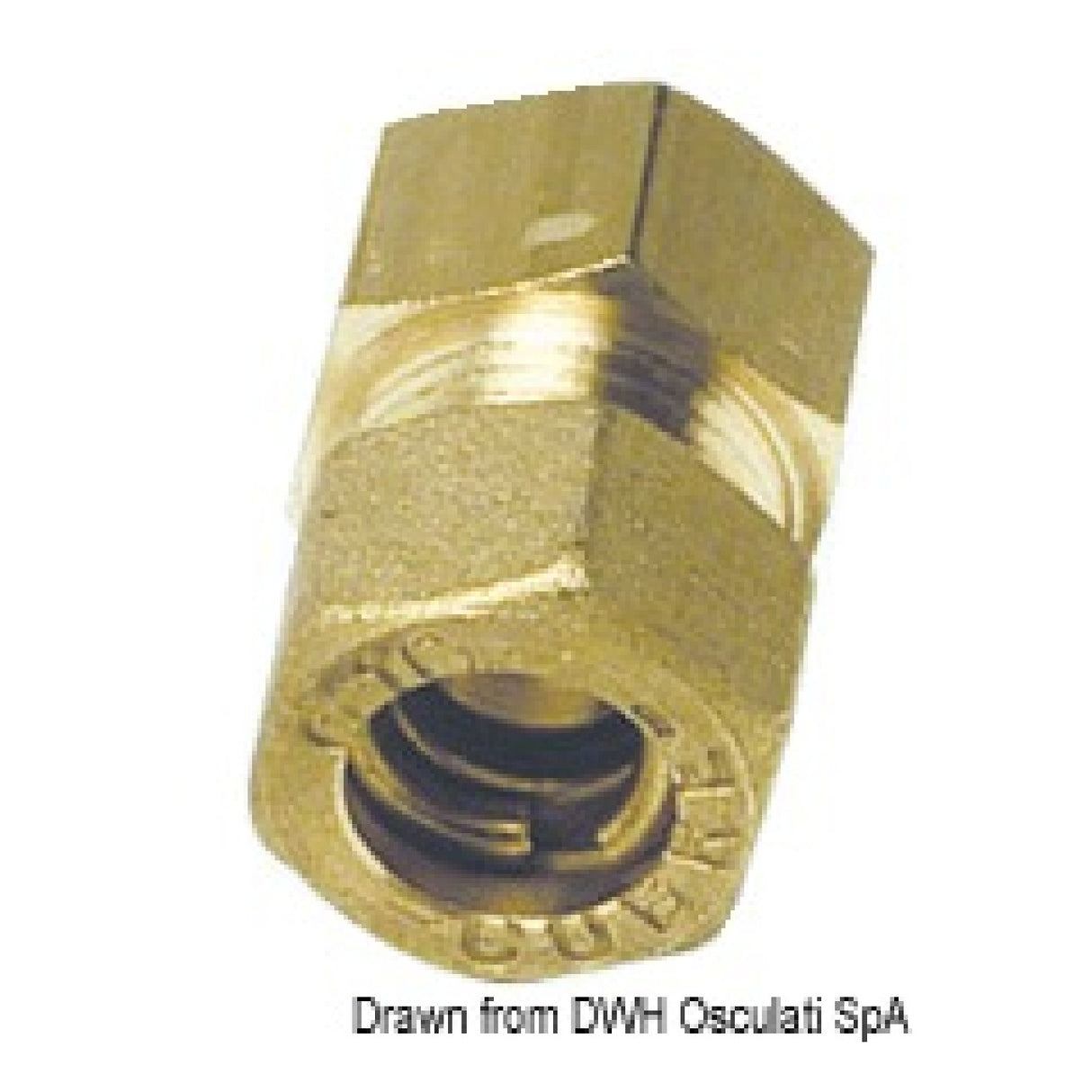 Osculati Gerade Messing-Klemmverschraubung mit Innengewinde für Kupferrohre mit Bicone-Dichtung 17.412.01