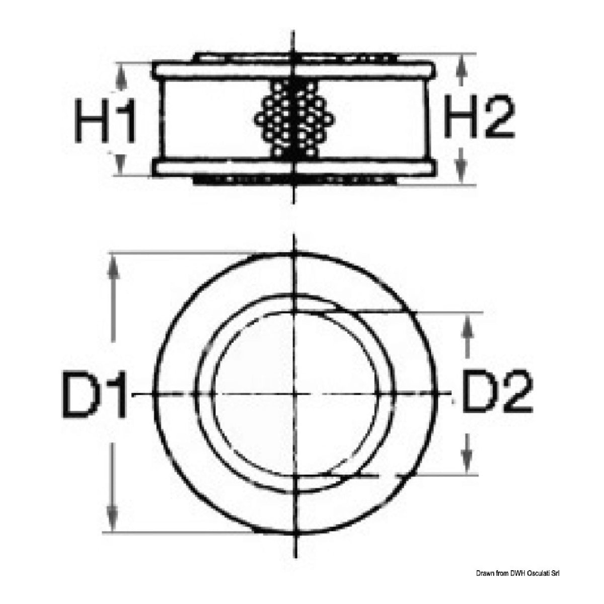 Filtro de aire del motor Osculati Volvo 858488-0 17.498.01