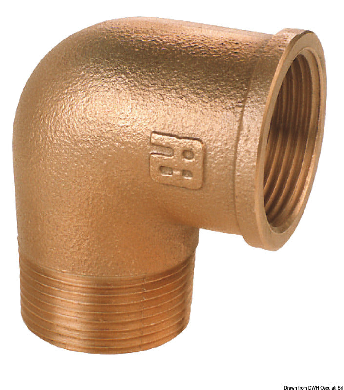 Guidi Gomito a 90 gradi M-F in bronzo 3 pollice
