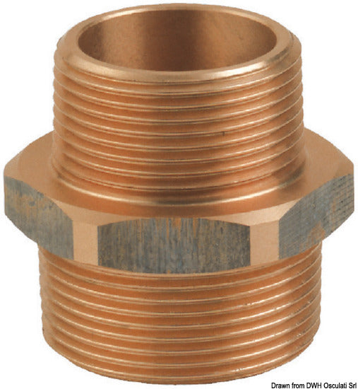 Guidi Doppelnippel, reduziert, Bronze, männlich-männlich, 1 Zoll x 3/4 Zoll