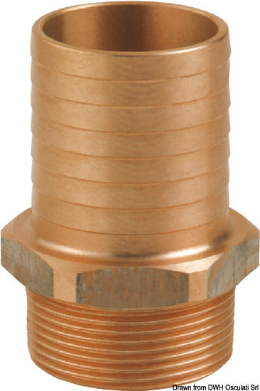 Guidi männlicher Schlauchhalter in Bronze 1 Zoll x 30