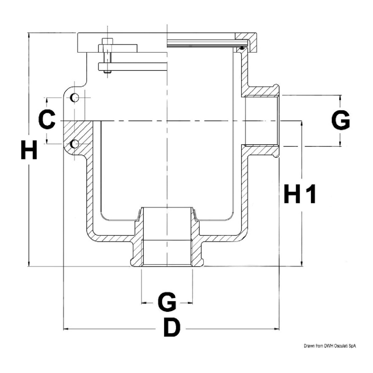 Osculati Bronze Wasserfilter für Motorkühlung 17.651.02