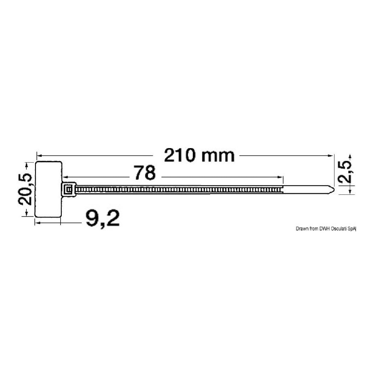 Brida de nailon Osculati con placa 18.038.01