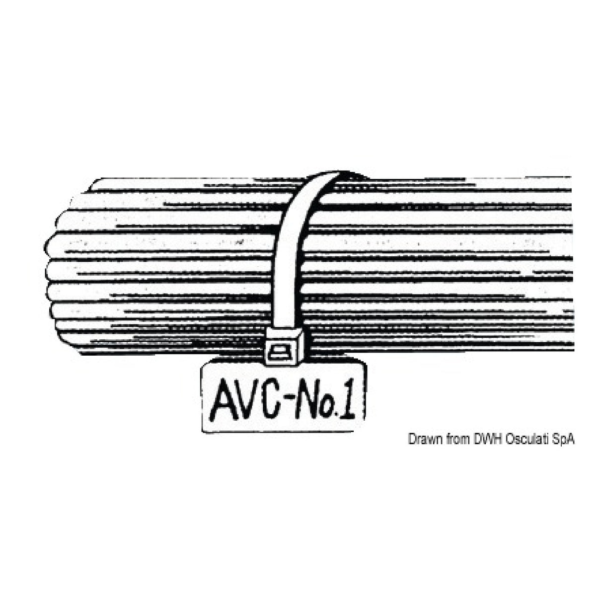 Osculati Nylon-Kabelbinder mit Platte 18.038.01