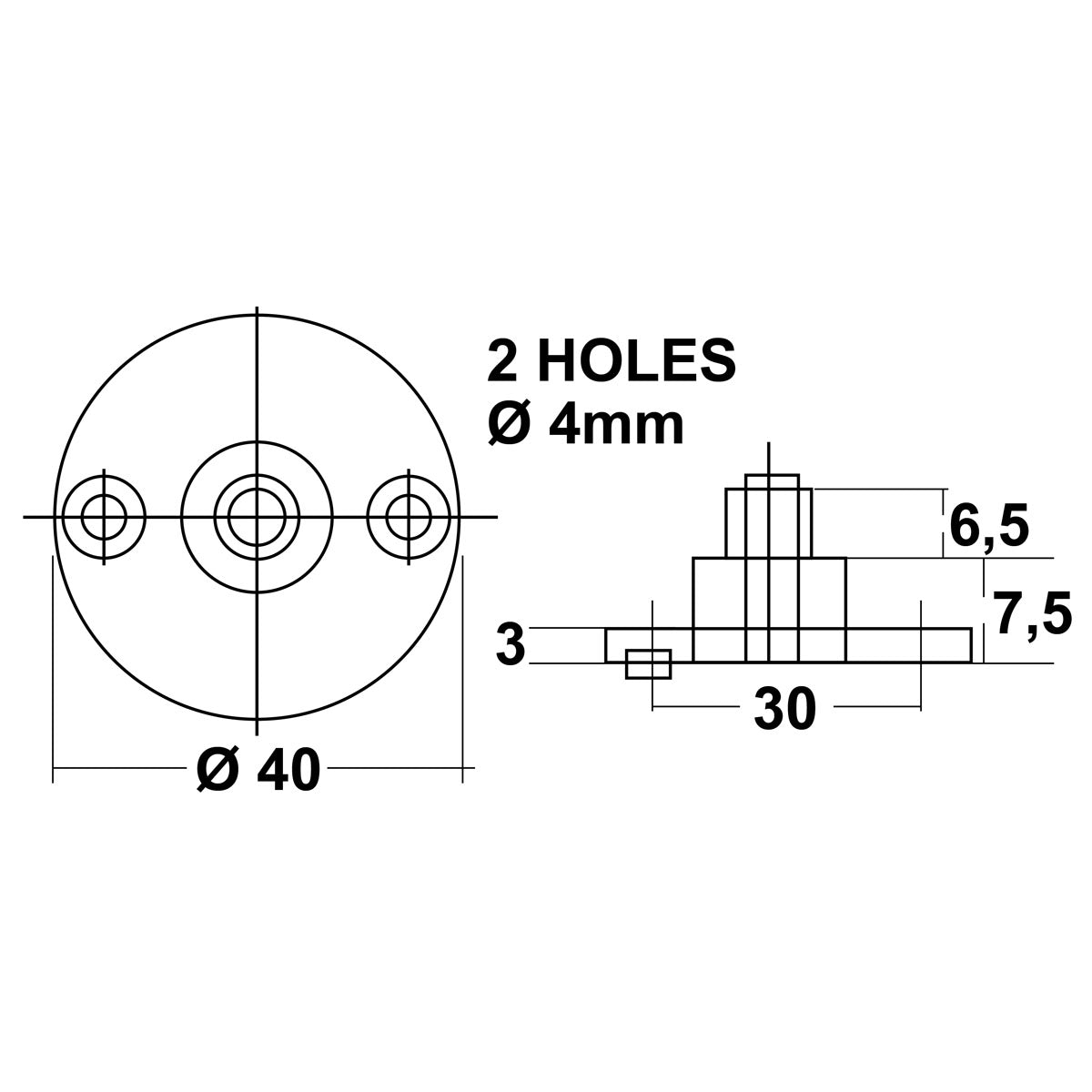 Trem Basetta con pin Per testate-For head mm 8 For testate-For head mm 8