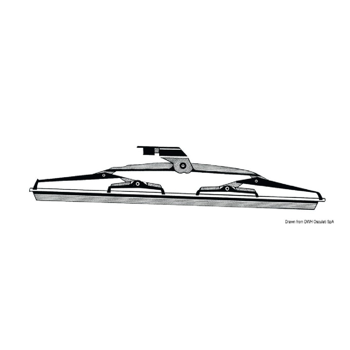 Osculati Stainless Steel Brush with special silicone blades for windscreen wipers, matt black colour 19.112.12