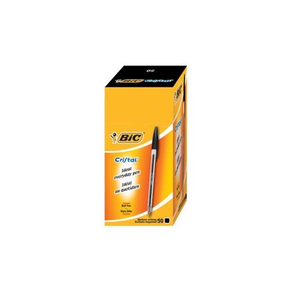 Bolígrafos Bic Cristal Original, caja de 50, color negro, BIC8373639