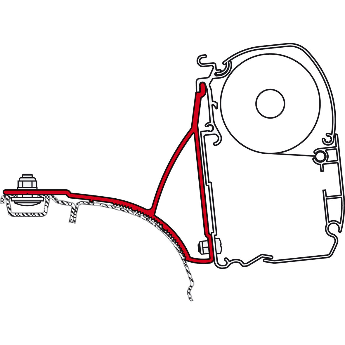 Fiamma Tenda F45s 260 cm nera per VW T5/T6/T6.1 California, staffe incluse