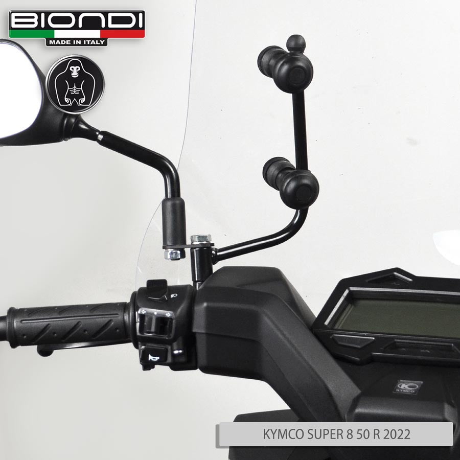 Biondi Parabrezza Pro KYMCO Super 8 50 R 2022 Trasparente con Attacchi