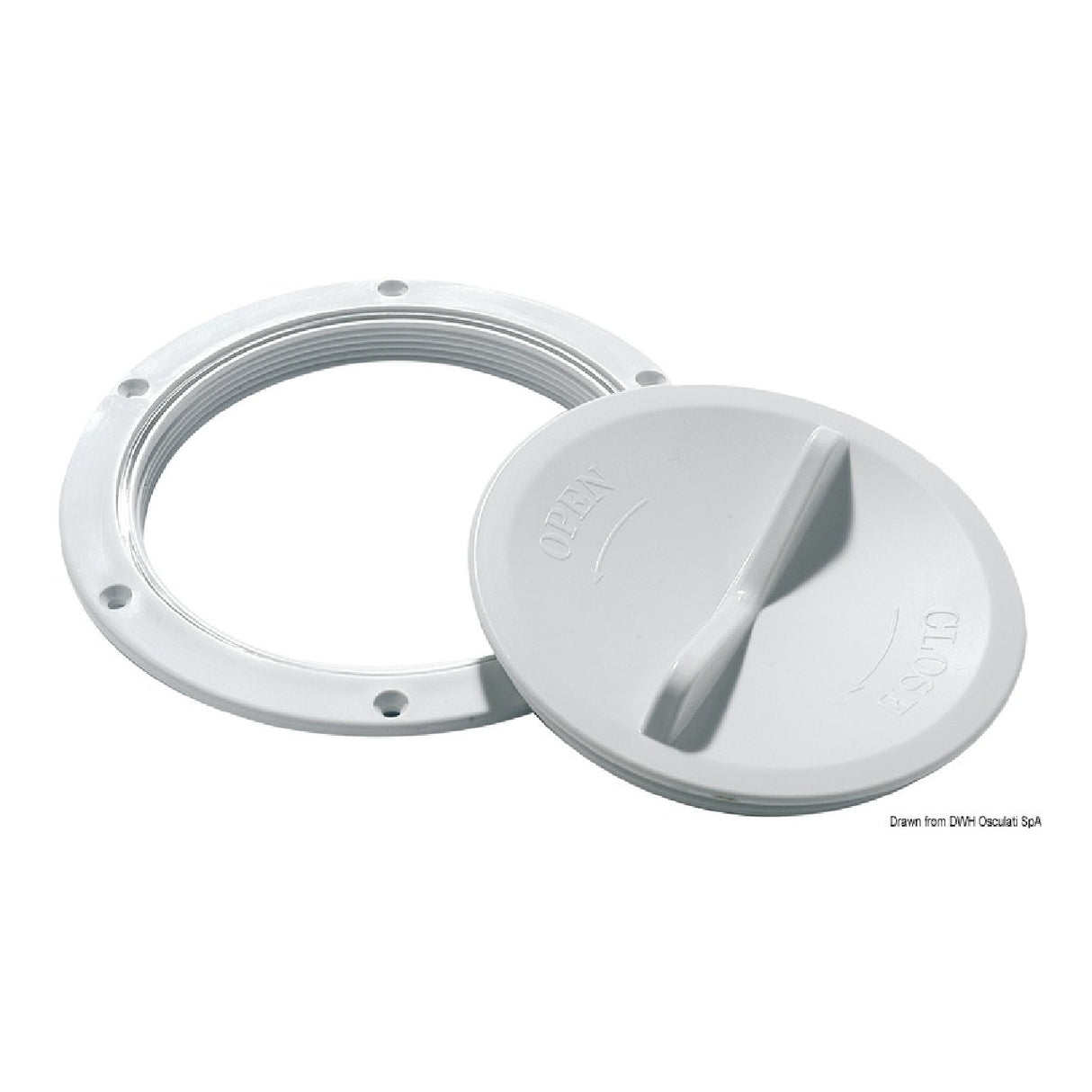 Osculati 102 mm weiße Inspektionskappe mit einfacher Öffnung 20.201.00