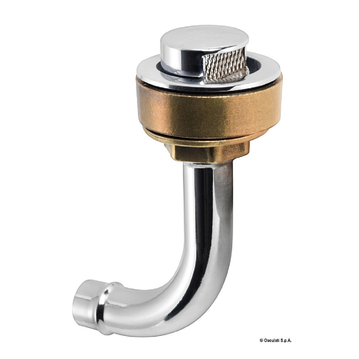 Osculati Flush chromed brass fuel vent 90 20.285.01