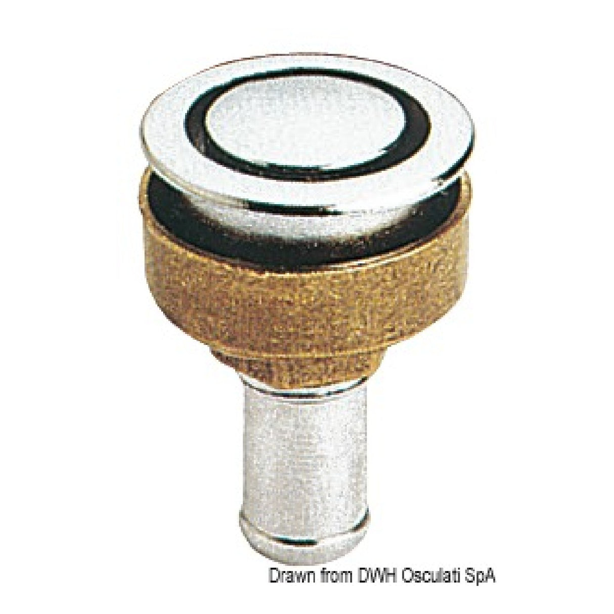 Osculati Chromed brass vent 20 mm straight 20.286.01