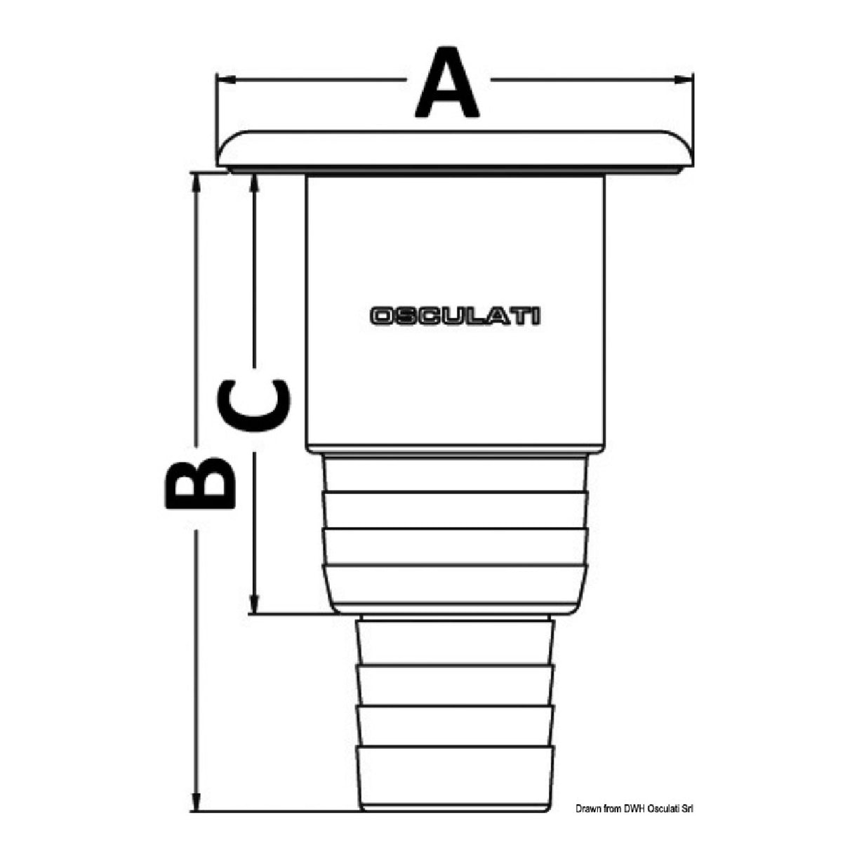 Osculati Clever boarding caps in composite + stainless steel 20.463.01