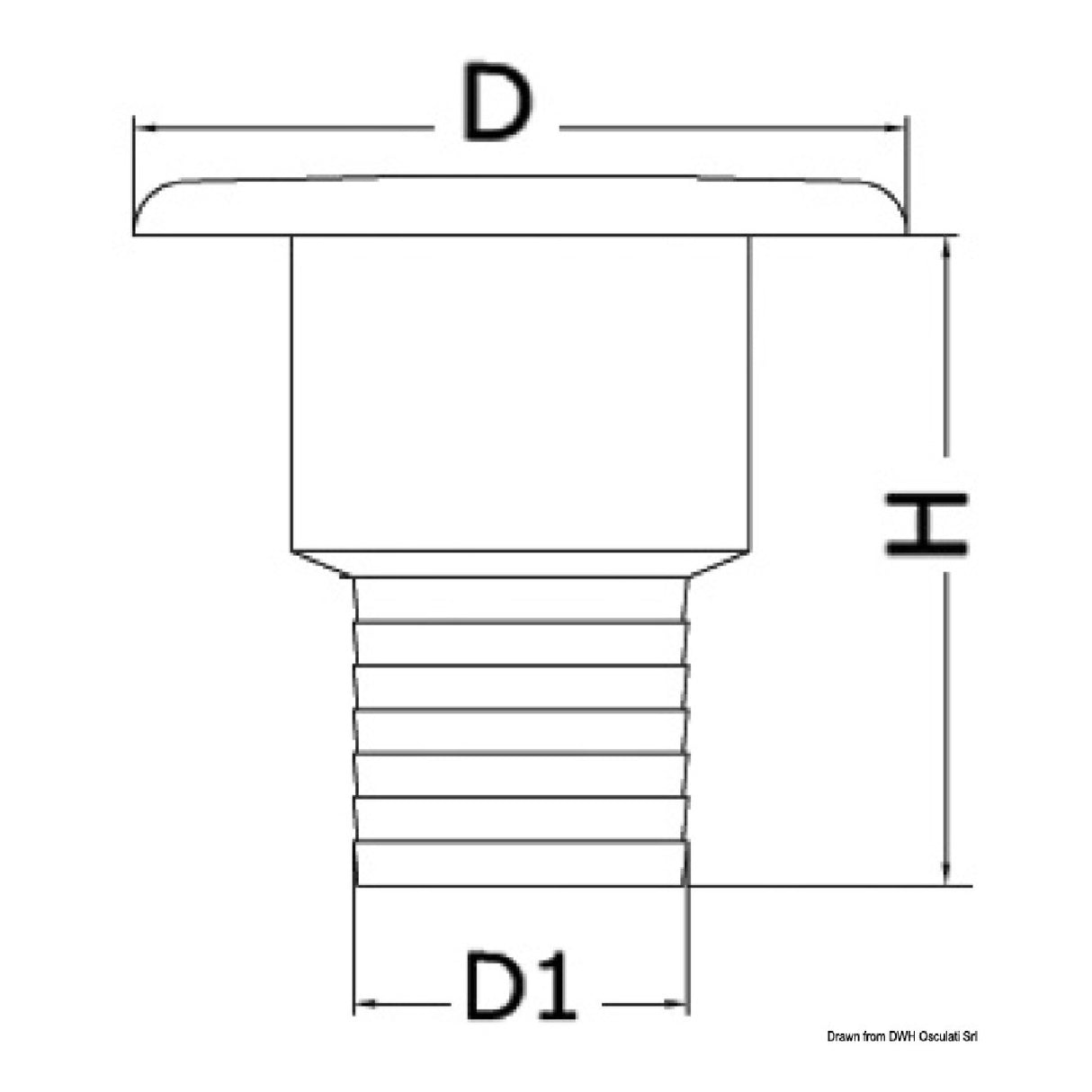 Osculati Straight chromed brass deck filler 20.666.02