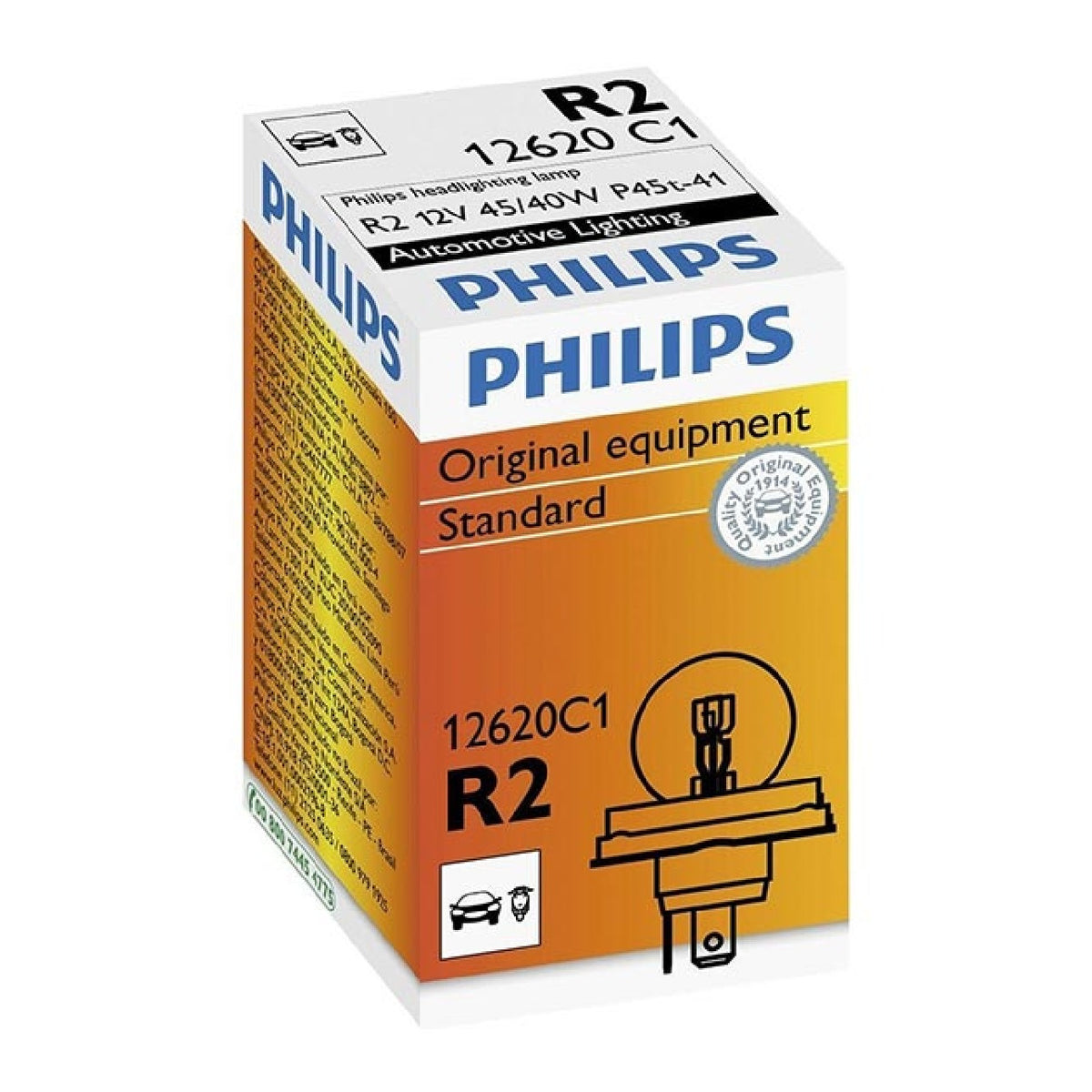 Bombilla de repuesto Philips R2 asimétrica - 12 V 45/40 W P45t-41
