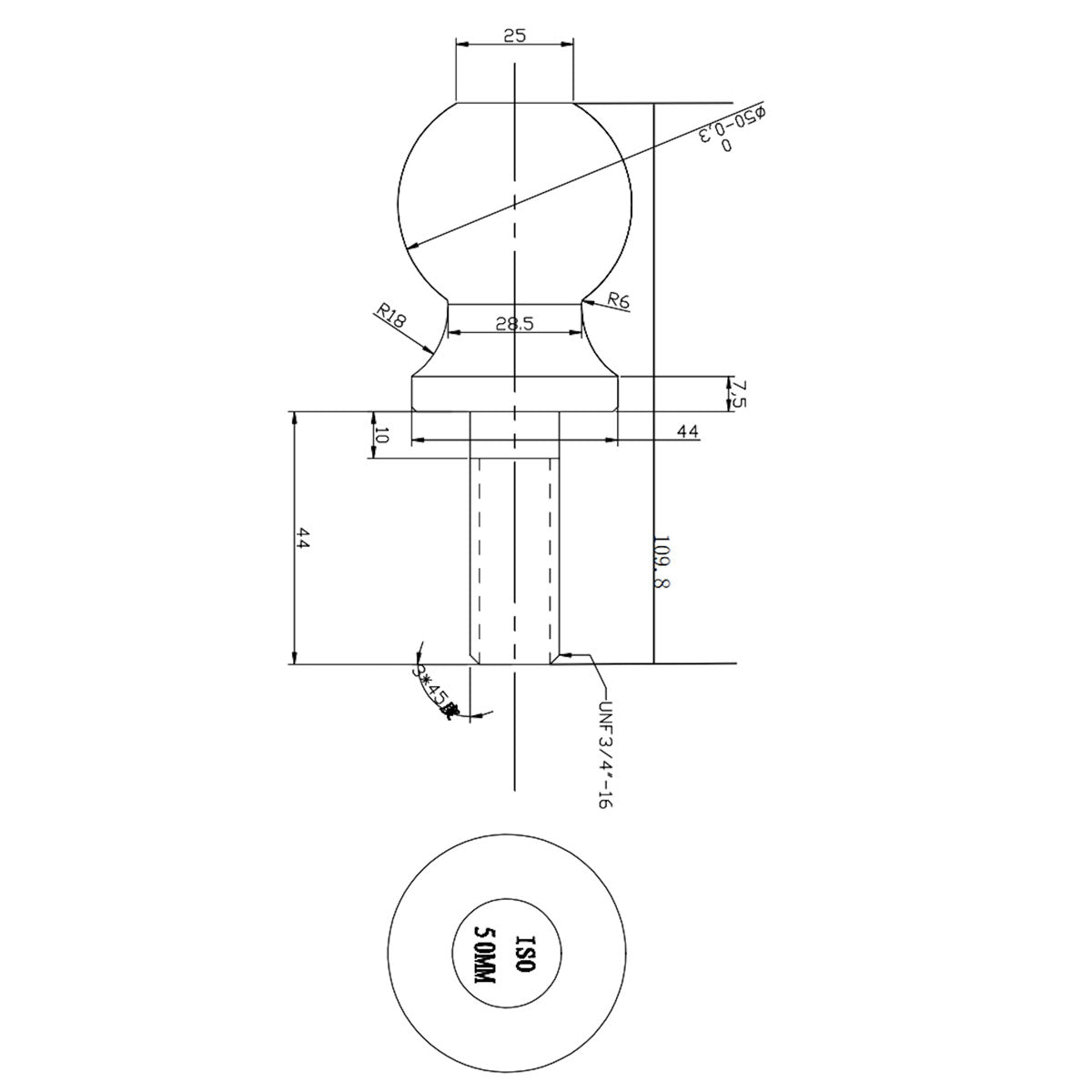 Trem Abschlepphakenkugel, Regulierungsversion