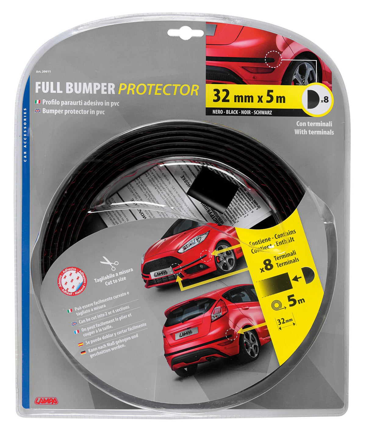 Lampa Full Bumper Protector Profilo Paraurti Adesivo PVC 32 mm - 5 m