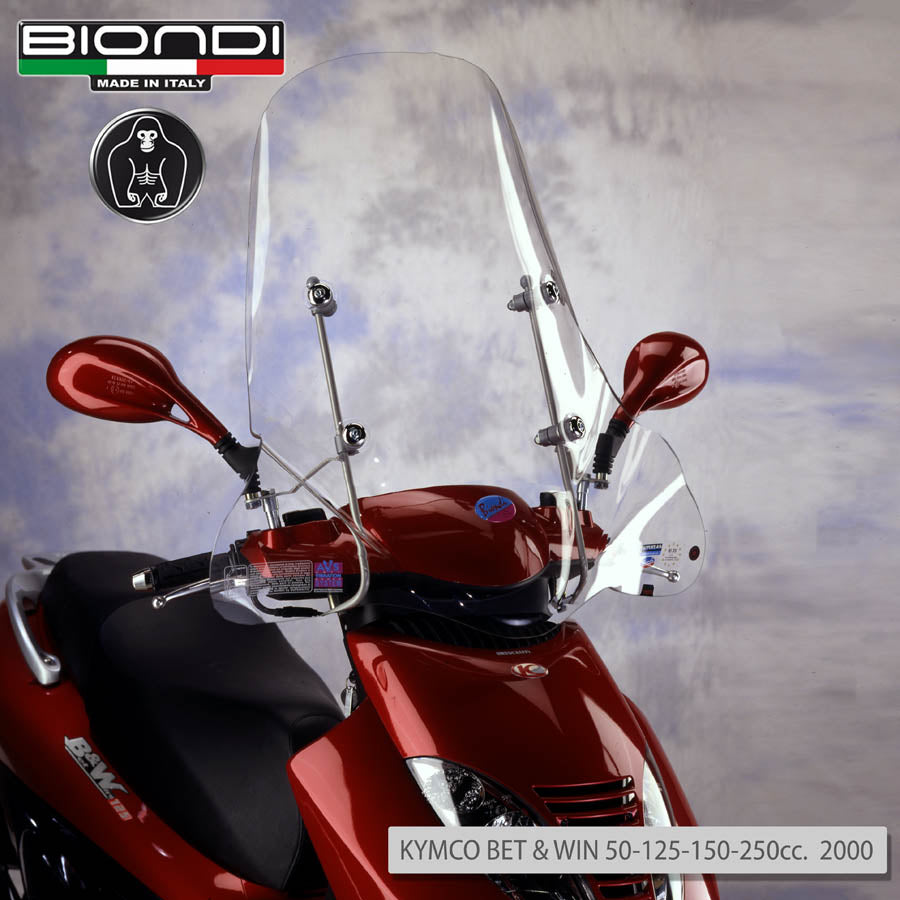 Biondi Parabrezza Club KYMCO Super 8 50cc 2013-2019 con Attacchi