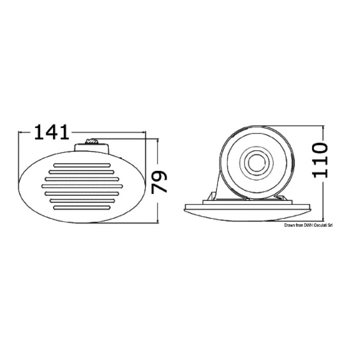 Osculati Tromba ad incasso a scomparsa con diffusore a chiocciola 21.101.00