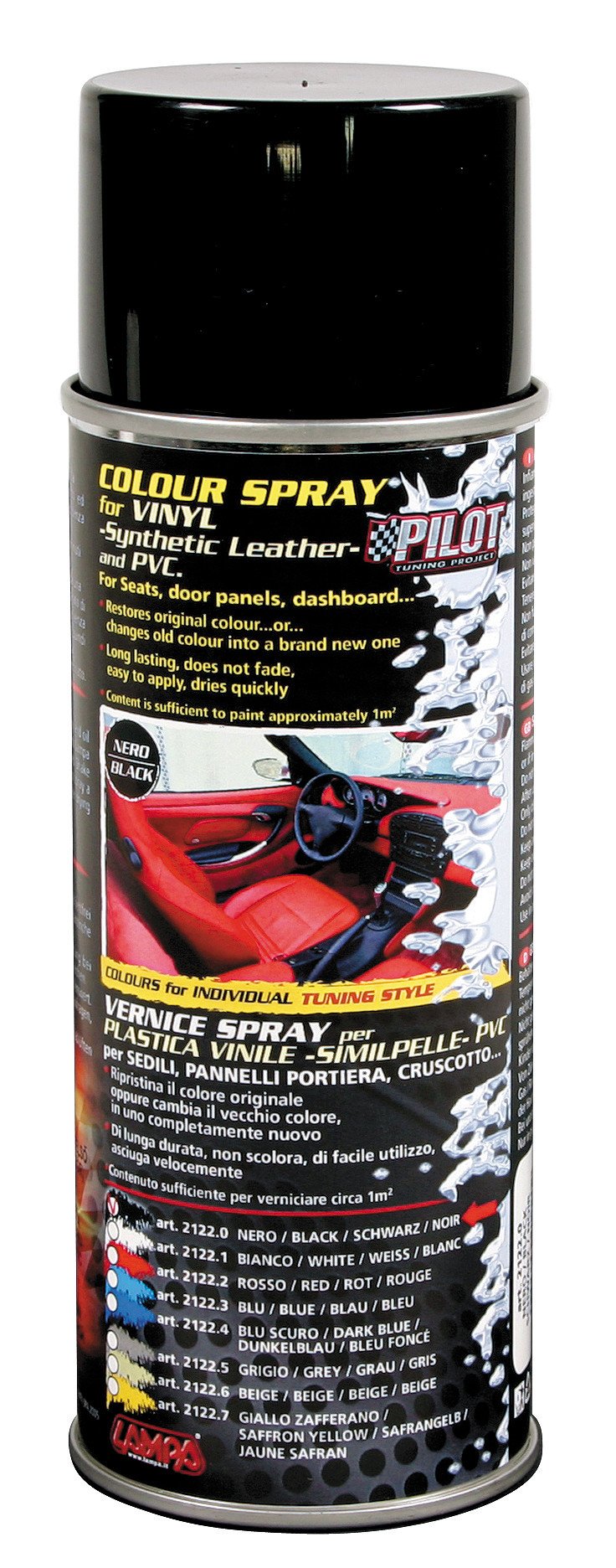 Pilot Vernice spray per interni in vinile (similpelle) e pvc - Nero