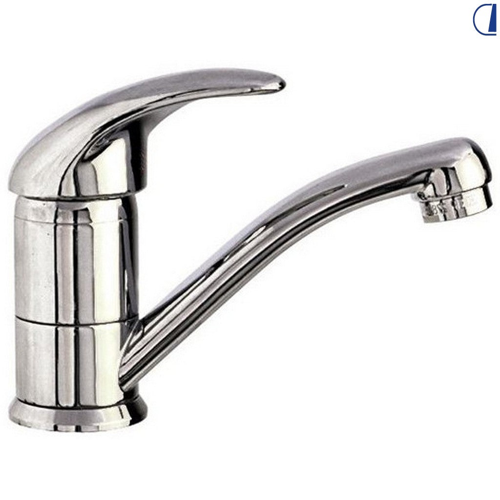 Di-Tec Miscelatore monoleva cromato canna 12 cm con flessibili JG
