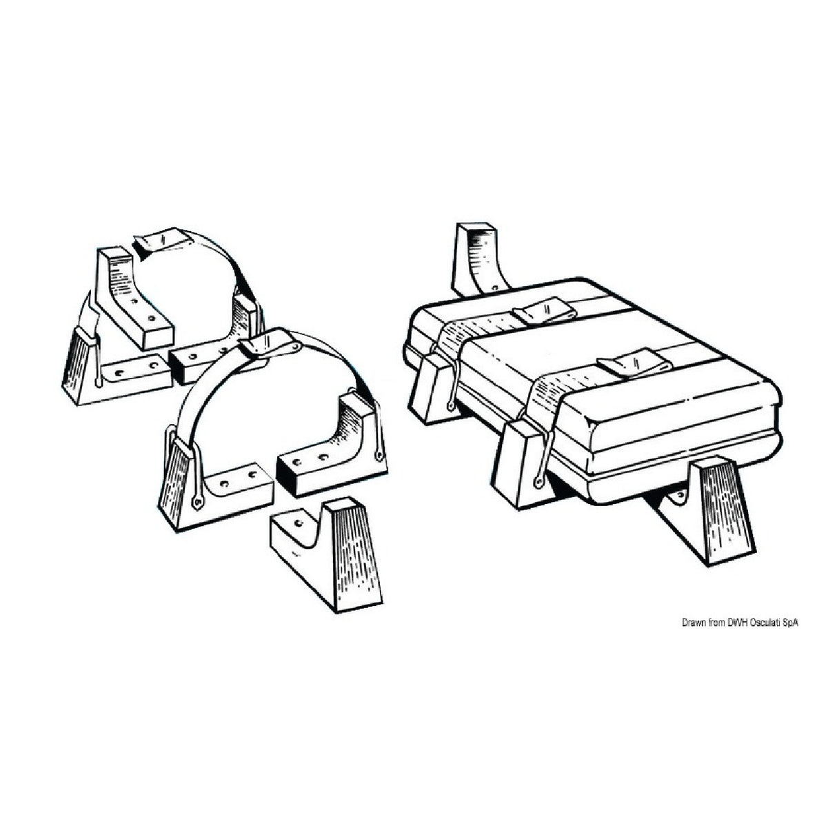 Osculati Kit per il fissaggio delle zattere in contenitore rigido 22.711.02 - AmerigoStore
