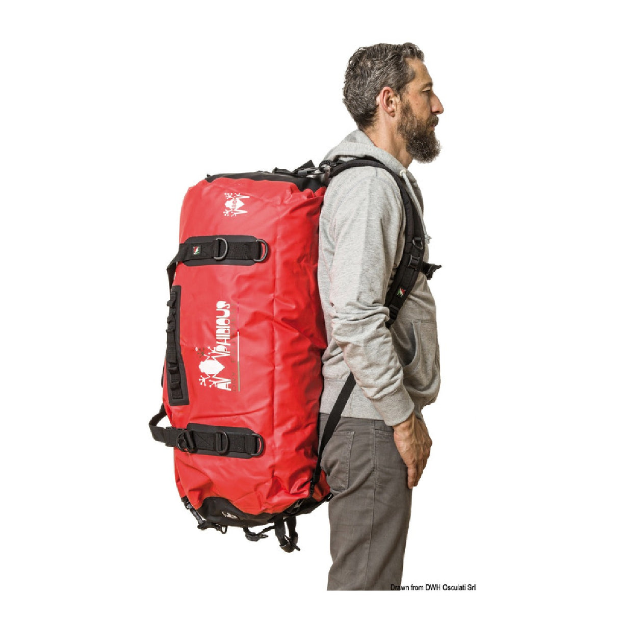 Bolsa de lona de carga anfibia de 100 l, color negro