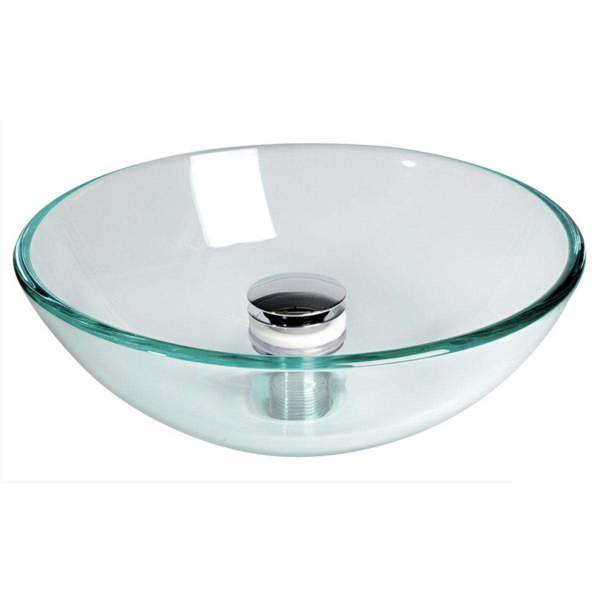 Fregadero semiesférico Trem en cristal transparente, diámetro 280 mm