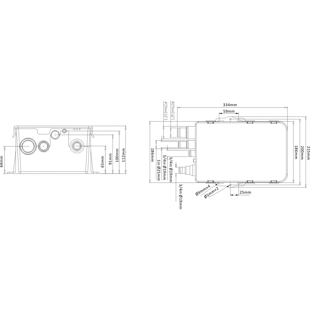 Trem Ablaufwanne für Duschköpfe, 12 Volt, Durchflussrate 600 GPH