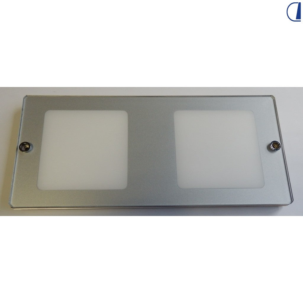 Plafoniera LED rettangolare in acrilico con 2 moduli luce per camper