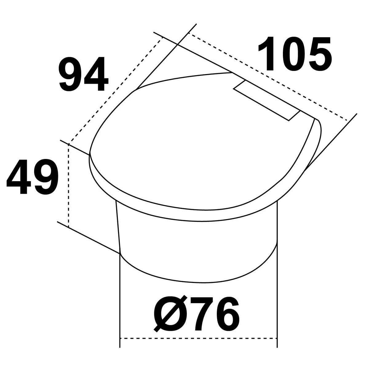 Aqua Mixer compartment Aisi 316 cut-out diameter 76 mm cut-out diameter 76 mm