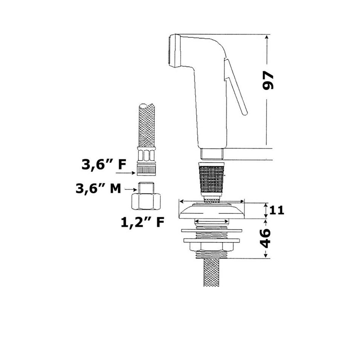 Aqua Shower hose kitHose mt. 2.5