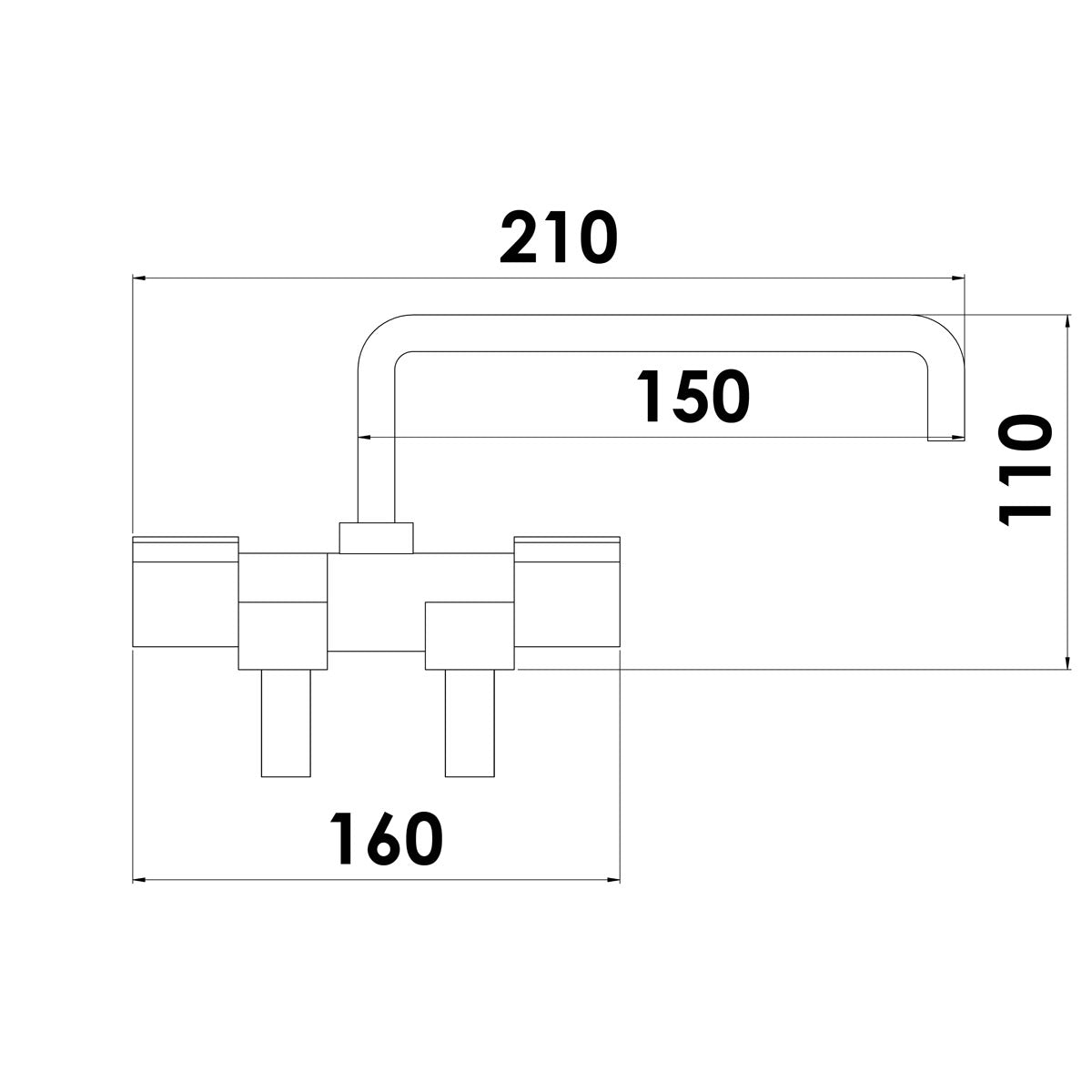 Aqua Folding Tap Cold/Hot Water Deep Spout
