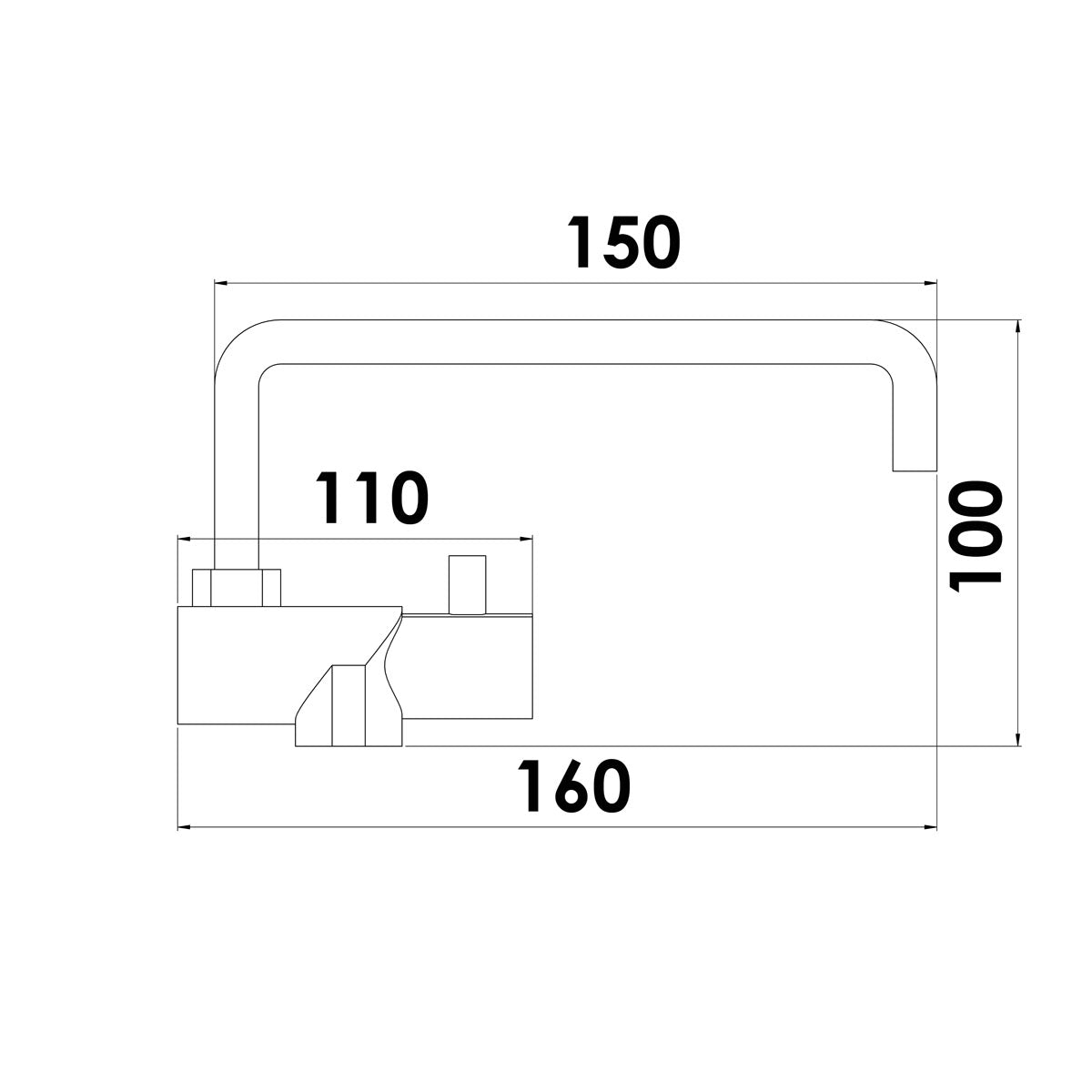 Aqua Folding Mixer Tap with Deep Spout