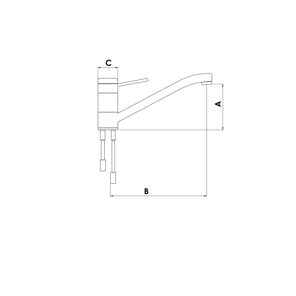 Aqua Miscelatore monocomando quadro modello alto