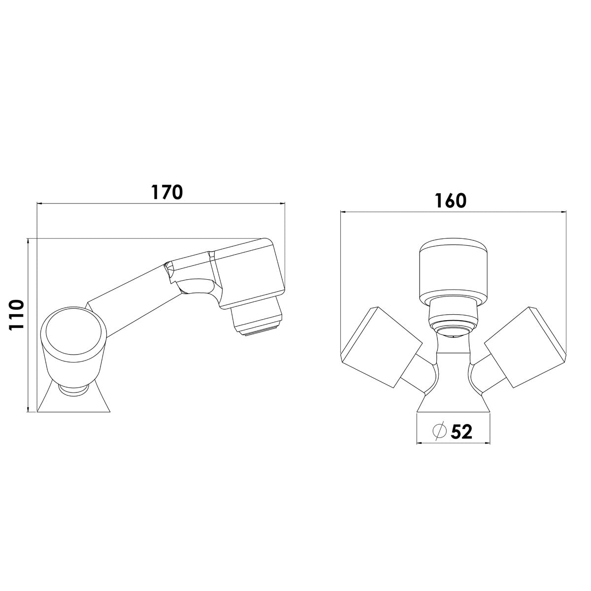 Aqua Faucet with Pull-Out Shower