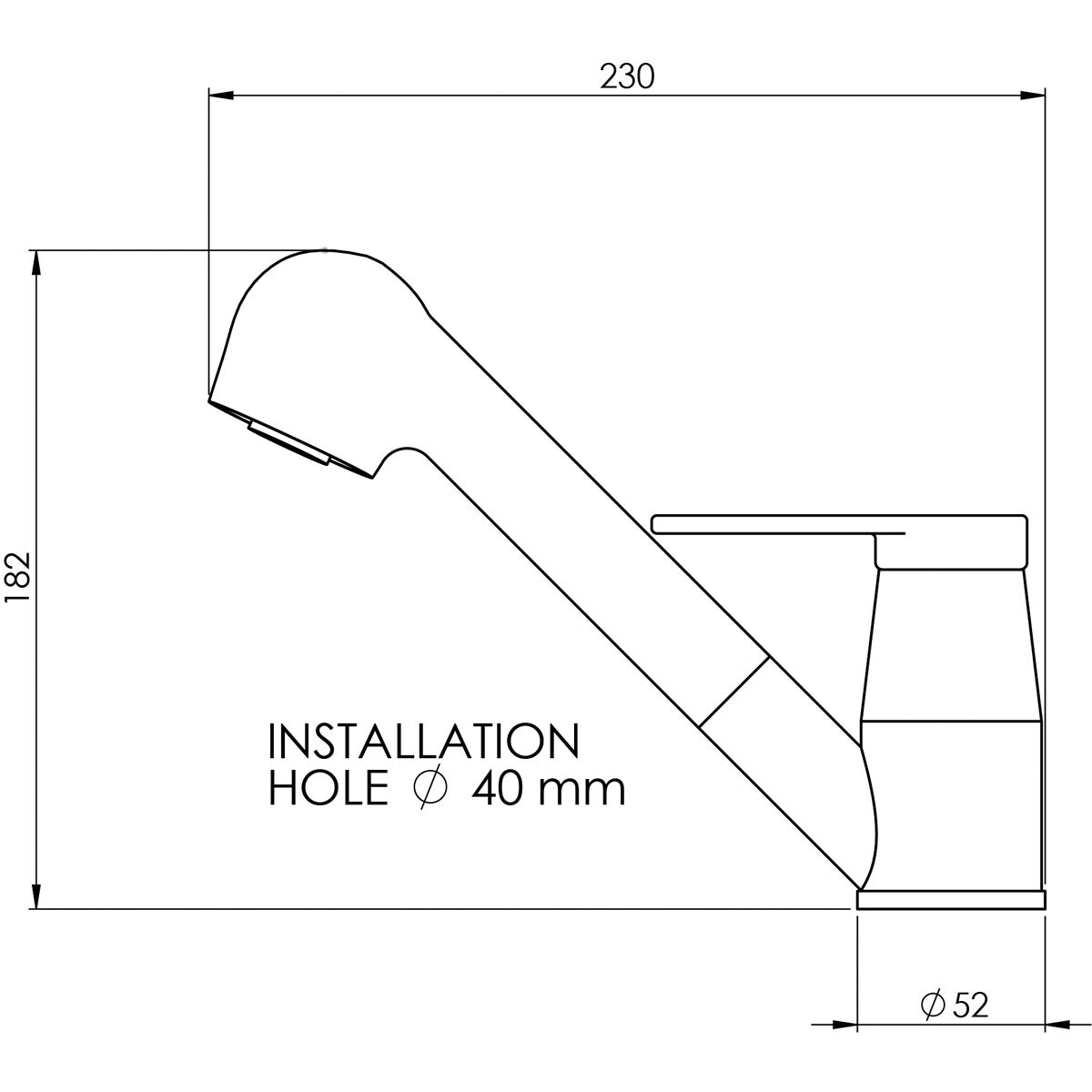 Aqua Single lever chrome mixer tap + chrome pull-out shower